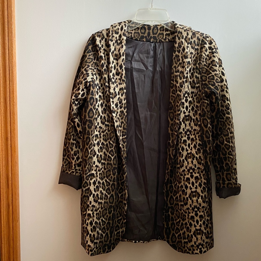 Leopard/ Cheetah Blazer hip length S